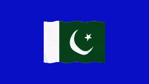 Pakistan flag on blue screen background Stock Footage 329031251