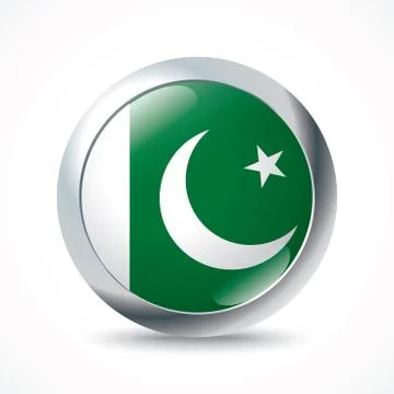 Pakistan flag button Stock Illustration