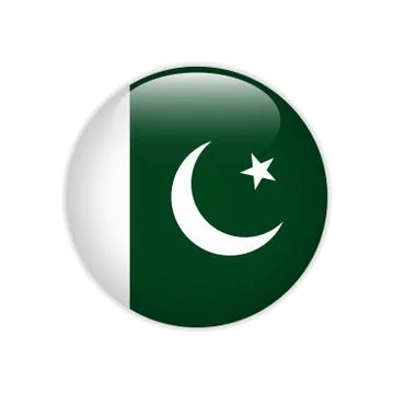 Pakistan flag on button Stock Illustration