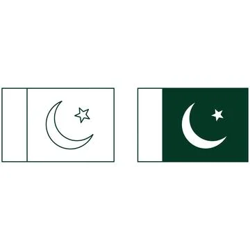 Pakistan flag design elements Stock Illustration