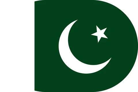 Pakistan flag in flat oval design Illustrazione stock