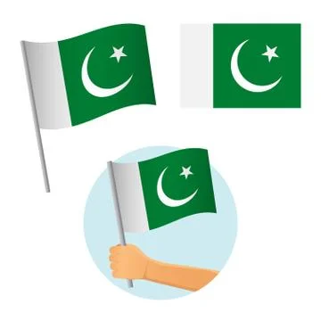 Pakistan flag in hand Stock Illustration