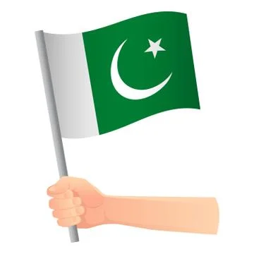 Pakistan flag in hand Stock Illustration