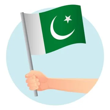 Pakistan flag in hand Stock Illustration