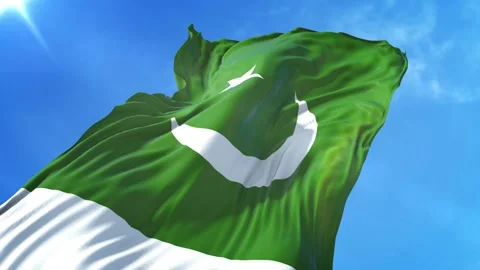 Pakistan Flag Low Angle View Stock Footage 295694625