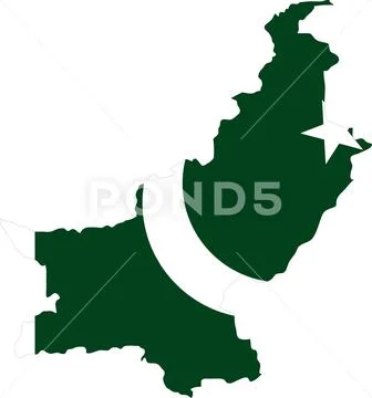 Pakistan Flag In Pakistan Map, Pakistan Map With Flag, Country Map 