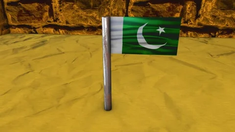 Pakistan Flag Post - Orbiting Shot 스톡 동영상 270695091