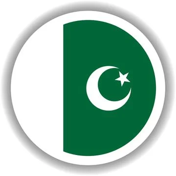 Pakistan flag round shape Stock Illustration