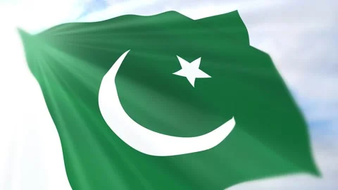 Pakistan Flag Seamless Loop 4k 60fps on Sky Background Stock Footage 340619357