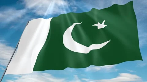 Pakistan Flag Seamless Loop 4k 60fps on Sky Background Stock Footage 341762799