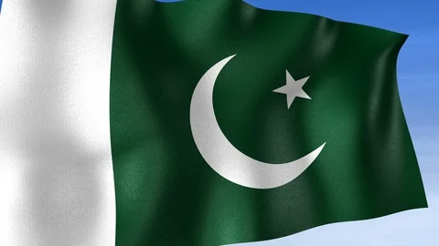 Pakistan Flag - Set of 3 Angles with Masks [3WaveSeries] Stock Footage 102779238