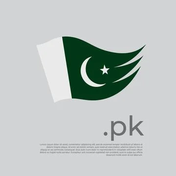 Pakistan flag. Vector stylized design national poster on a white background Illustrazione stock