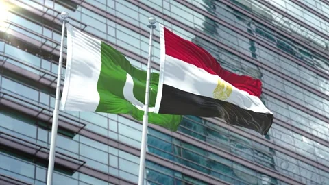 Pakistan Flag VS Flag of Egypt Stock Footage 343590169