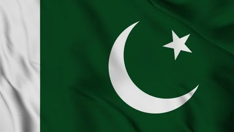 Pakistan flag waving continuously in the wind. National flag of Pakistan Stock Footage 248790825