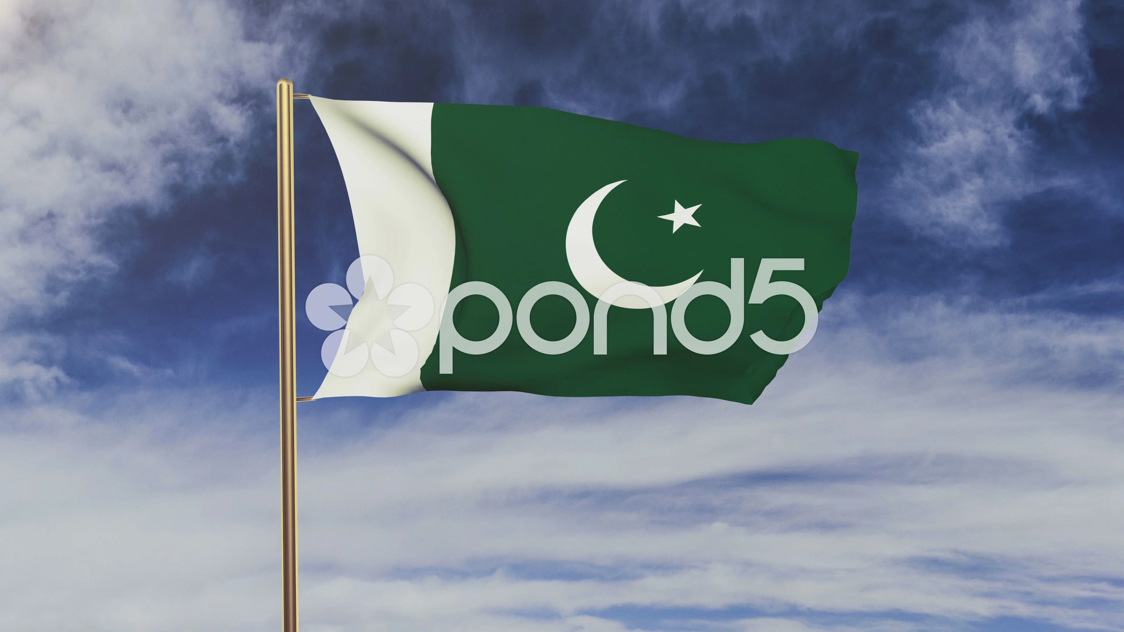 Pakistan flag waving in the wind. Green ... | Stock Video | Pond5