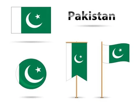 Pakistan flags Stock Illustration