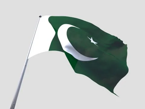Pakistan flying flag isolate on white background. Stock Illustration