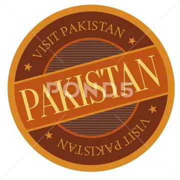 Pakistan geographic stamp Stock Illustration