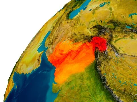 Pakistan on globe Stock Illustration