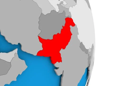 Pakistan on globe Stock Illustration