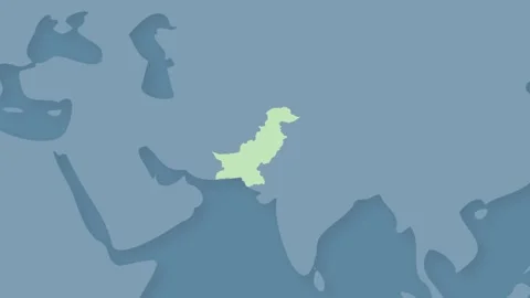 Pakistan Highlighted on World Map, South Asia Country Location Illustration Stock Footage 340557491
