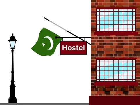 Pakistan Hostels Vector Illustration Stock Illustration