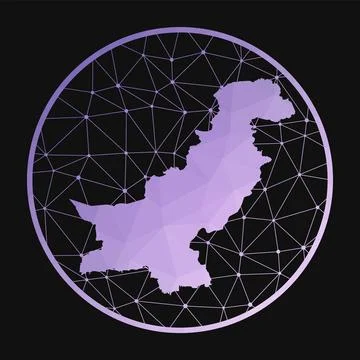 Pakistan icon. Vector polygonal map of the country. Pakistan icon in geomet.. Stock Illustration