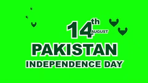 Pakistan Independence Day 14 August Calendar Flipping Green Screen Vídeo Stock 340222011
