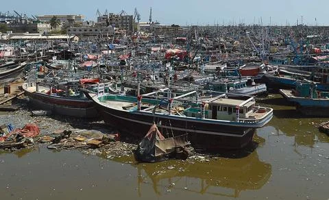 Pakistan issues warning over Cyclone Biparjoy, Karachi - 11 Jun 2023 Fotos Stock