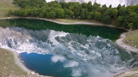 Pakistan Magical Alpine Landscape Reflection | 4K Drone Stock Footage 322819085
