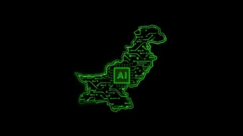Pakistan Map AI Chipset Technology Opener Vídeo Stock 337082093