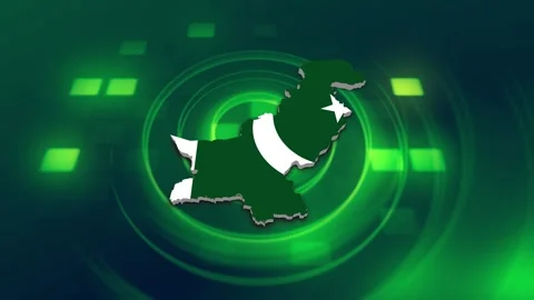 Pakistan Map and Flag Background Stock Footage 344029402