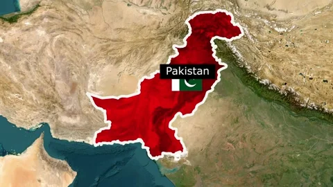 Pakistan Map Animation with Location Pin, Borders and Zoom Motion in 4K Stock Footage 339131750