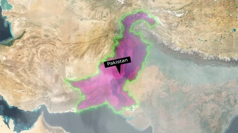 Pakistan Map - Clouds Effect Video stock 266927488