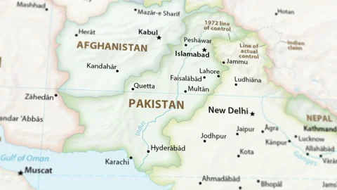 Pakistan on a Map with Defocus (4K) Stock Footage 102249953