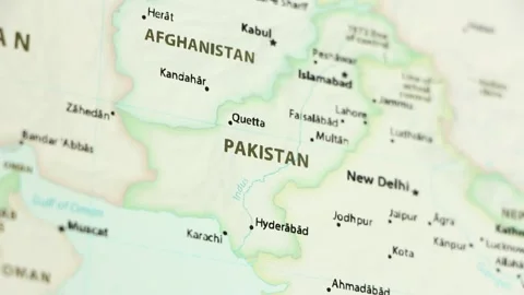 Pakistan on a Map (with Defocus) Stock Footage 89715538