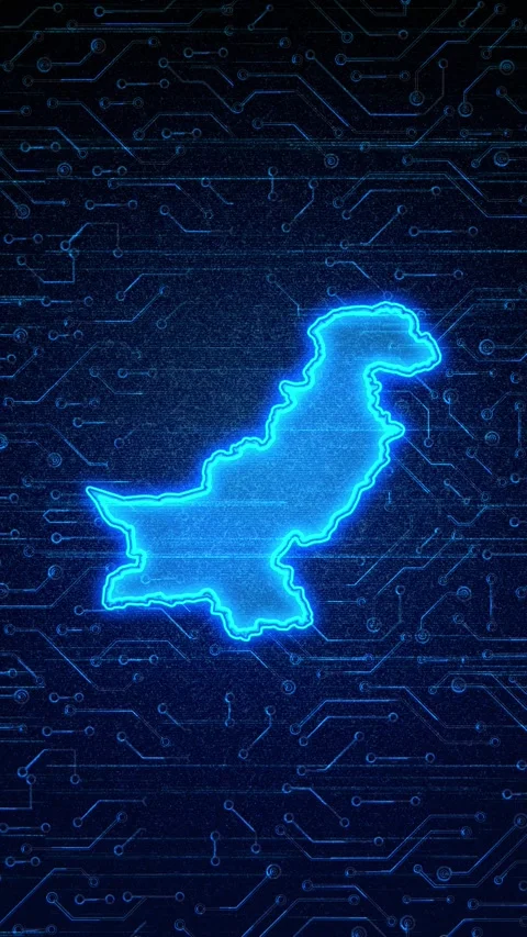 Pakistan Map Digital Technology Opener 库存影片 336313623