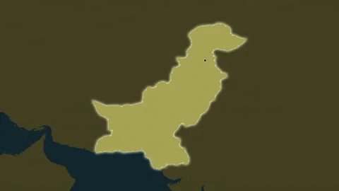 Pakistan map - drive. Glow. Pattern. Stock Footage 177910832