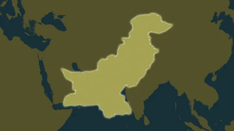 Pakistan map - extract. Glow. Pattern. Stock Footage 241716073