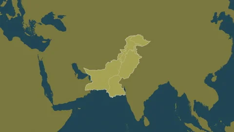 Pakistan map - extract. Regions. Pattern. Labels Stock Footage 322763622