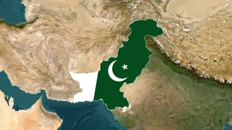Pakistan Map with flag Animation Stock Footage 309415867