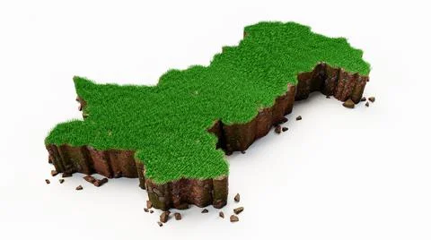 Pakistan Map Ground texture 3d illustration Stock Illustration