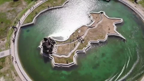 Pakistan map in lake Stock Footage 223575453