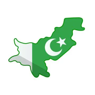 Pakistan map of Pakistani flag design. Vector. Stock Illustration