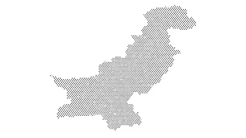 Pakistan map from particles, dots. Digital silhouette. Abstract animation b.. Stock Footage 308594425