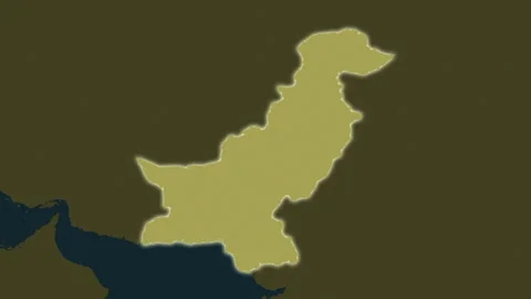 Pakistan map - solid. Glow. Pattern. Stock Footage 241716593