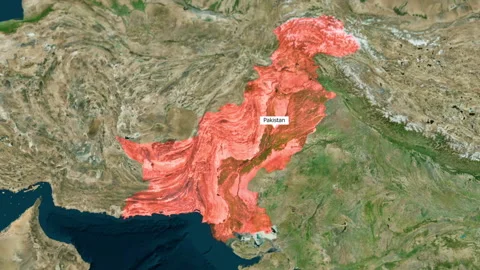 Pakistan Map Zoom Stock Footage 158088144