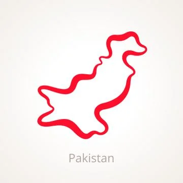 Pakistan - Outline Map Stock Illustration