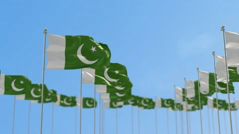 Pakistan Row Of Flags Animation 스톡 동영상 148774348