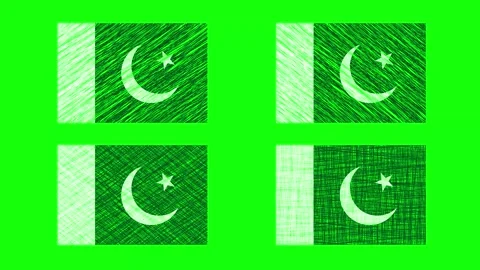Pakistan Scribble Animation on Green Screen Background. Looping seamless an.. Stock Footage 241551406